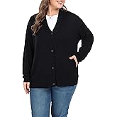 Shiaili Classic Plus Size Sweater for Women Non-Bulky Soft Stretch Cardigans