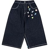 Aelfric Eden Baggy Jorts Loose Fit Long Denim Shorts Men Women Summer Casual Graphic Straight Leg Streetwear Short Jean