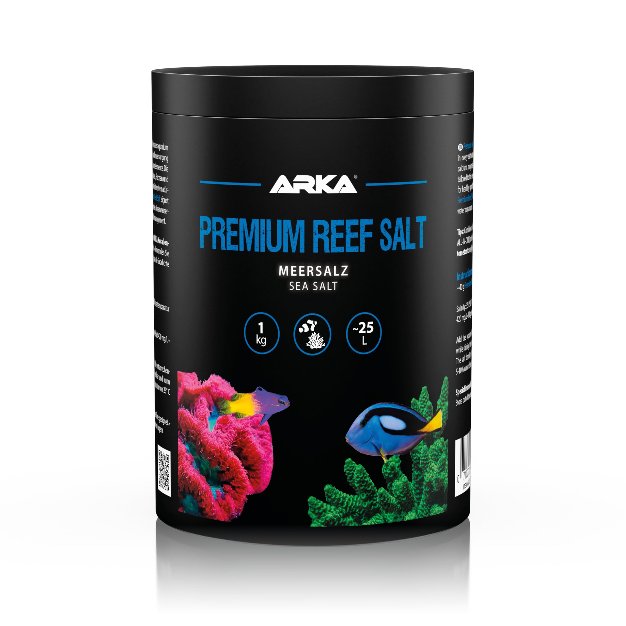 Reef salt – ARKA Premium Reef Salt 1 kg – fast-dissolving marine salt for stable reef aquariums – boosts coral growth, colour & health – phosphate/nitrate-free – ideal for RO water & sensitive corals