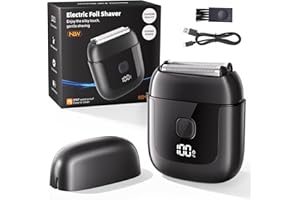 CNUNKN Electric Foil Shavers for Men: Mini Electric Razor with 3 Floating Blades, IPX7 Waterproof Foil Shaver, USB-C Rechargeable Shavers for Men with Travel Lock, Compact Grooming Gift for Home & Travel