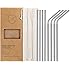 YIHONG 8 Pcs Reusable Metal Drinking Straws - 8.5Inch Stainless Steel Straws - 6mm Diameter Wide- Compatible with 20oz Yeti Tumblers - For Cold Beverage - 4 Straight + 4 Bent + 2 Brushes+1 Pouch