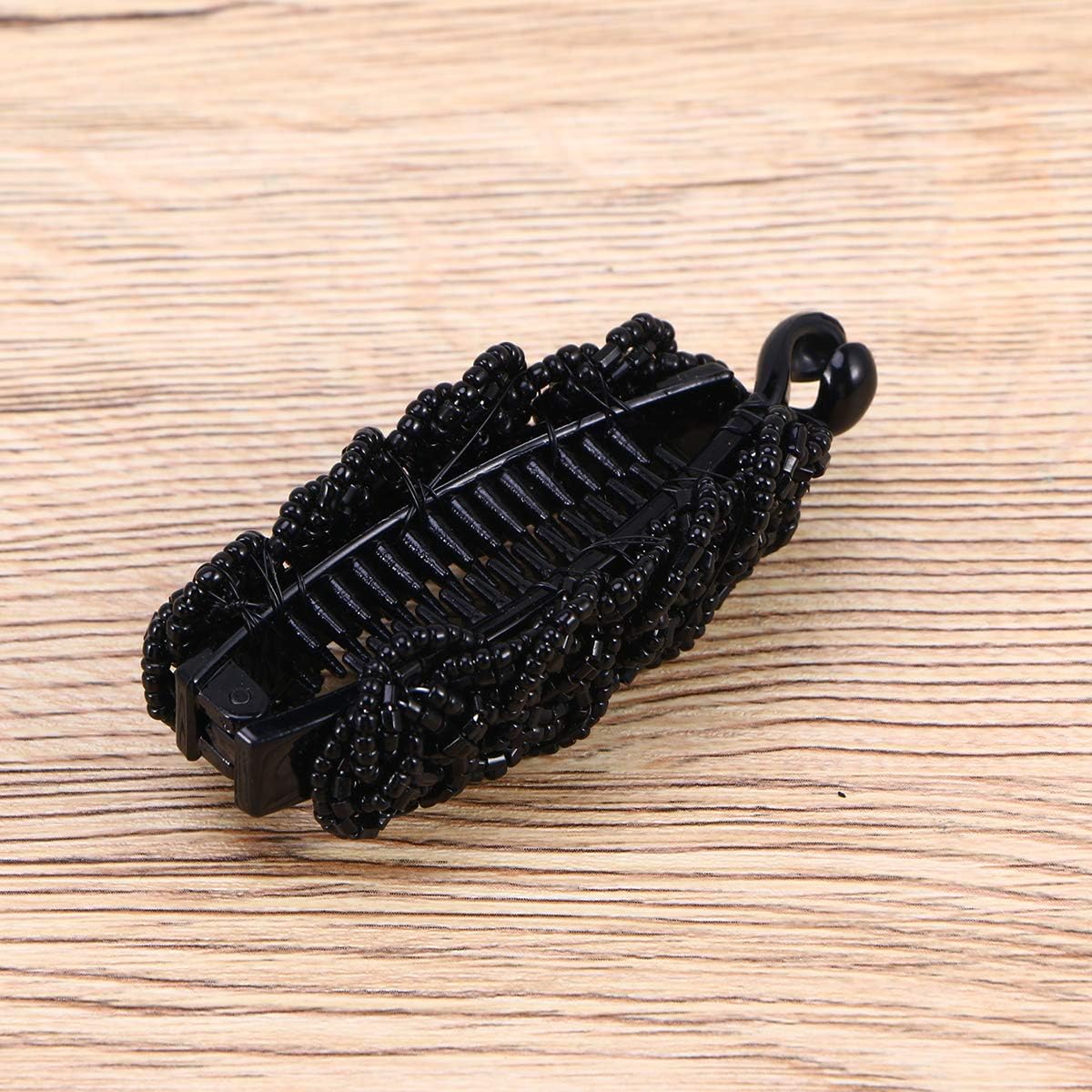 Lurrose Bead Banana Hair Clip Women Retro Fine Teeth Ponytail Holder Non-Slip Ponytail Hair Barrettes for Women Girls - Image 5