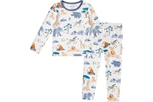 pureborn Baby Toddler Kids Viscose from Bamboo Pajamas Set Pjs 2pcs 18M-8Y