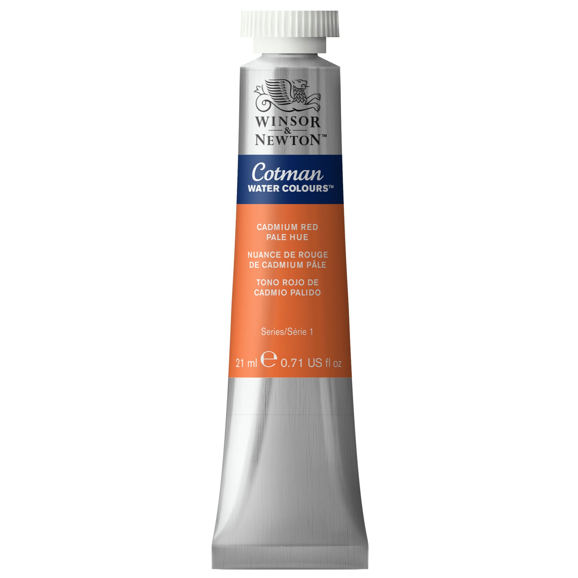 Winsor & Newton 0308103 Cotman Water Colour Tube, Cadmium Red Pale Hue, 21 ml