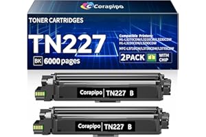 Corapipo TN227 Black High Yield Toner Cartridge 2Pack:TN227 TN223 Toner Cartridge Replacement for Brother TN-227BK TN223Bk Us