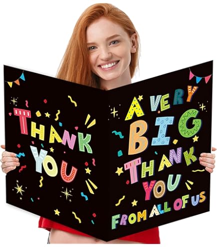 Amazon.com: Gosknor Large Thank You Card, 15.75x10.63in A Great