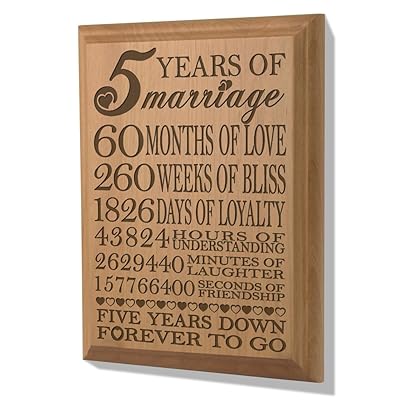 Buy Kate Posh 5th Anniversary Engraved Natural Wood Plaque 5th Wedding For Her For Him For Couple 5 Years Of Marriage 5 Years Together As Husband Wife Online In Kazakhstan B0798vx6p6