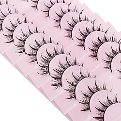 DSLONG 10 Pairs Manga Lashes Wet Look Lashes Effect