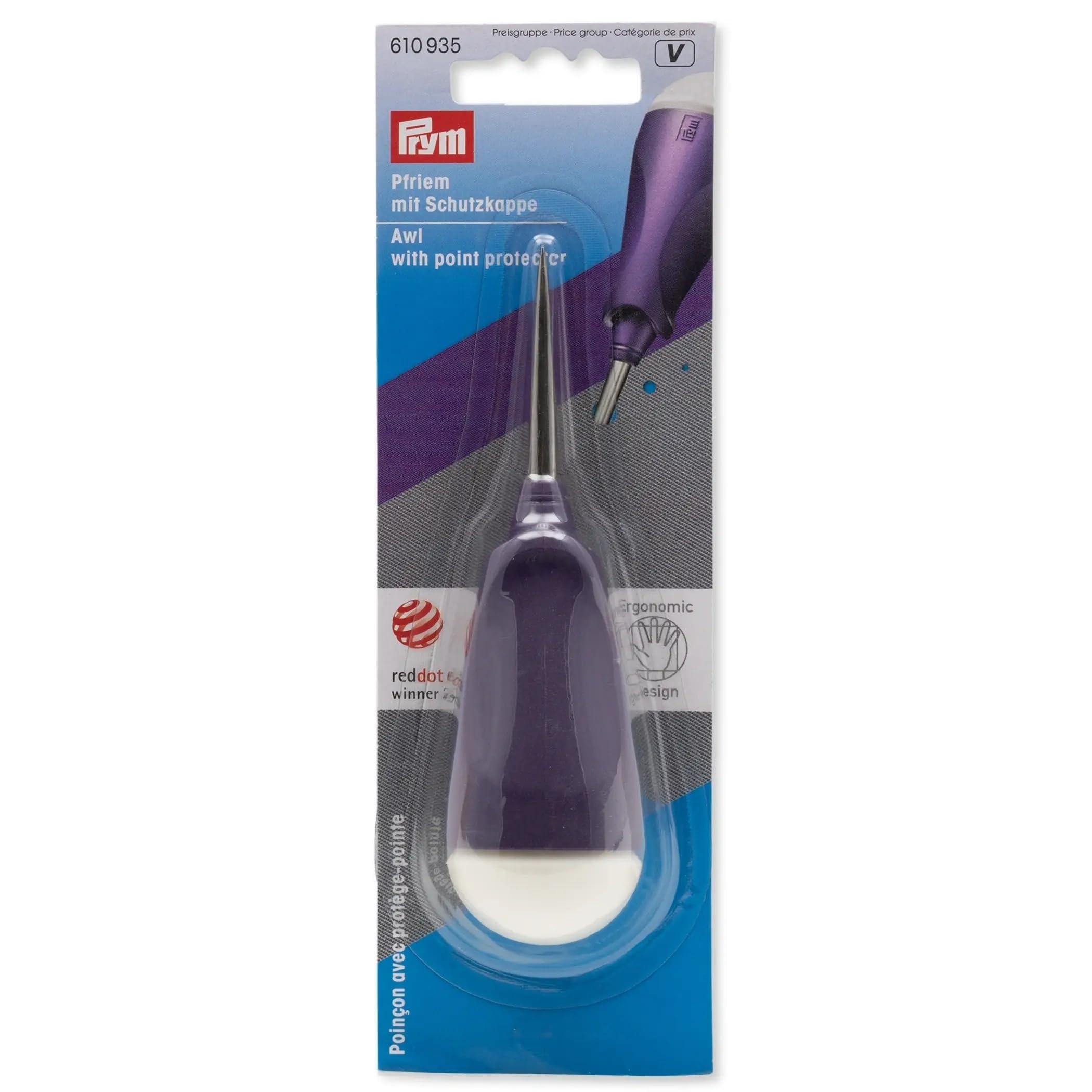 Prym Awl Ergonomic, Plum Blue/White, One Size
