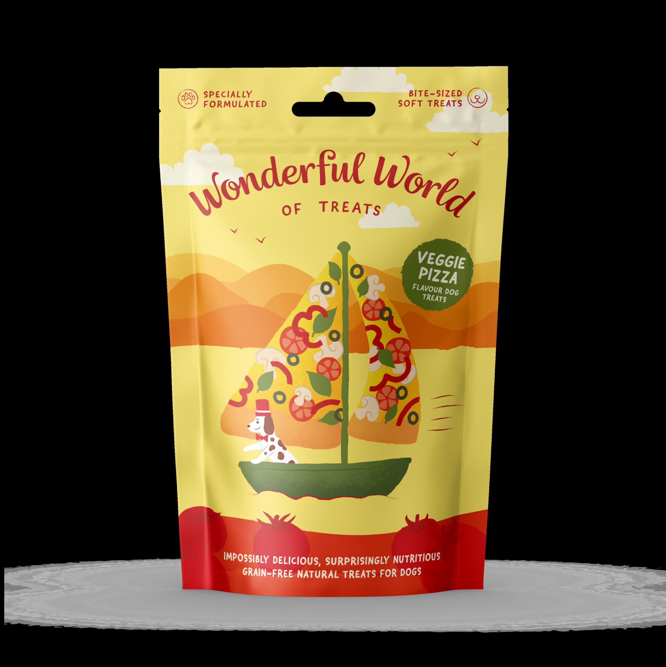 Wonderful World of Treats for Dogs – Dog Cake Multi Pack (12 x 50g) – Hand Baked Dog Treats UK – Healthy Dog Training Treats – Veggie Pizza– Snacks for Puppies & Adult Dogs