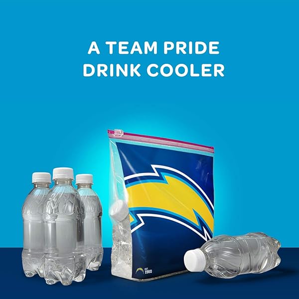 ZIPLOC SLIDER STORAGE GALLON BAG, GREAT FOR GRAB-AND-GO SNACKING, TAILGATING OR HOMEGATING, 20 COUNT- NFL LA CHARGERS