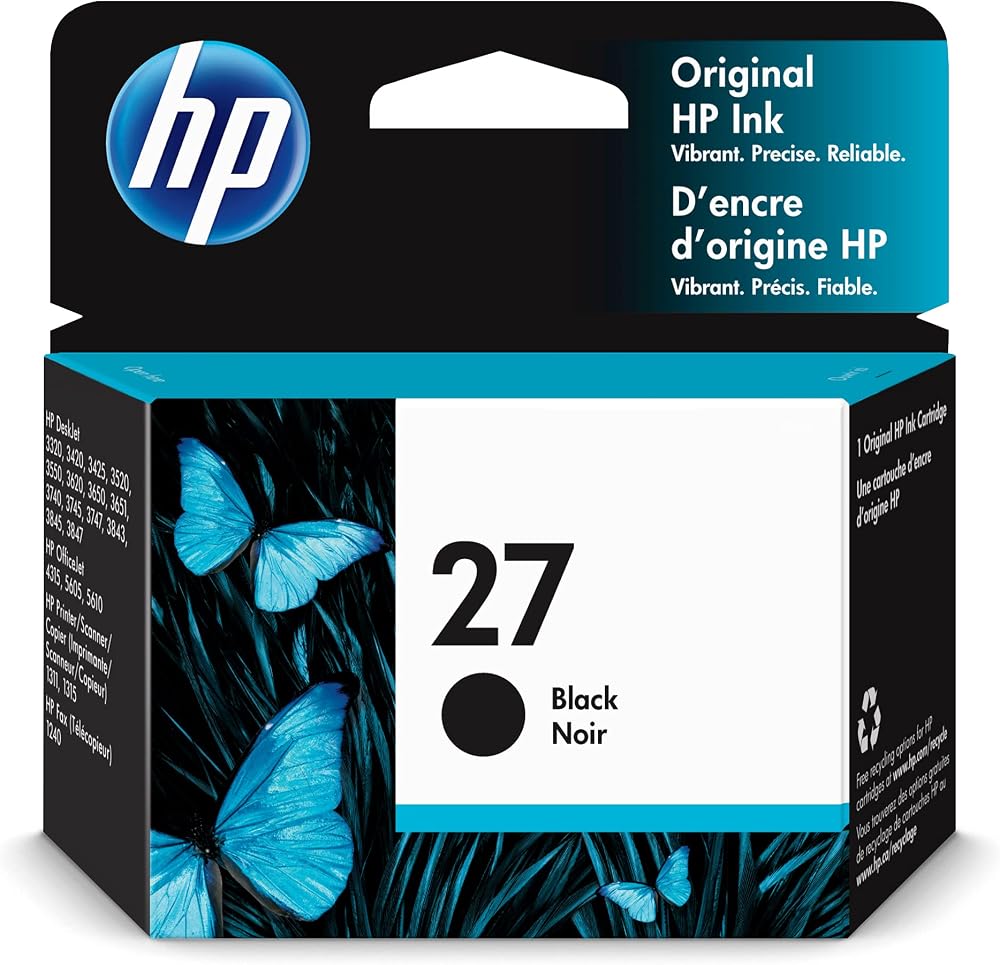 HP 27 Black Inkjet Print Cartridge C8727A for HP Printers Copiers All-in-Ones