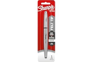 Sharpie Stainless Steel Grip Pen, Fine Point (0.8mm), Black, 1 Count