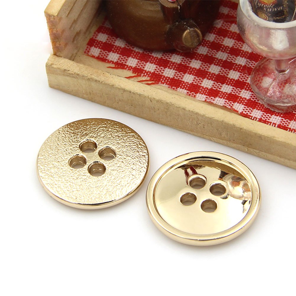 rund gold 11 mm Goldene Anzug-Knöpfe aus Metall mit 4 Löchern 10 Stück