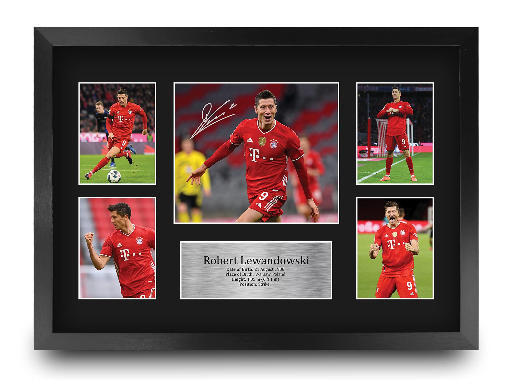 HWC Trading FR A3 Robert Lewandowski Printed Memorabilia Signed Autograph Photograph Display for Football Fans and Supporters - A3 Framed