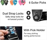 LEKATO Guitar Strap Adjustable 62in with Leather Ends Skull Style view 6
