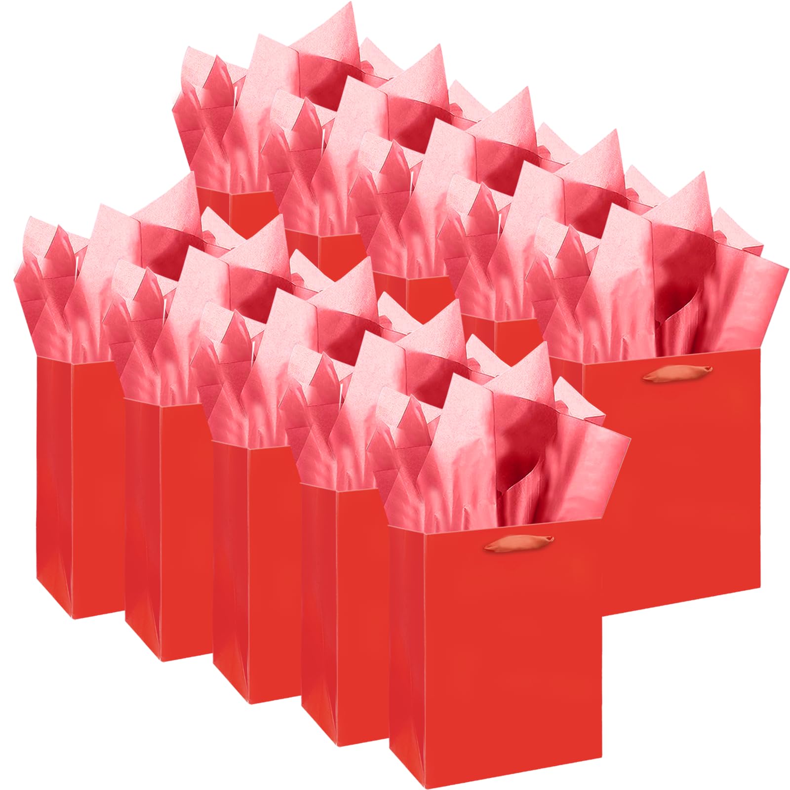 Photo 1 of ** 3 red, 2 pink**
qiqee 10PCS Red Mini Gift Bags with Tissue Paper Handles 6.3"x4.7"x2.4" Small Size Present Party Favor Bags? 10pcs,20pcs Tissue Paper ?