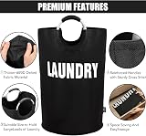 DOKEHOM 160L XX-Large Collapsible Laundry Basket Black XXL view 6