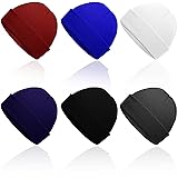 JUNEBRUSHS 6 Pack Winter Beanie Hat Knit Warm
