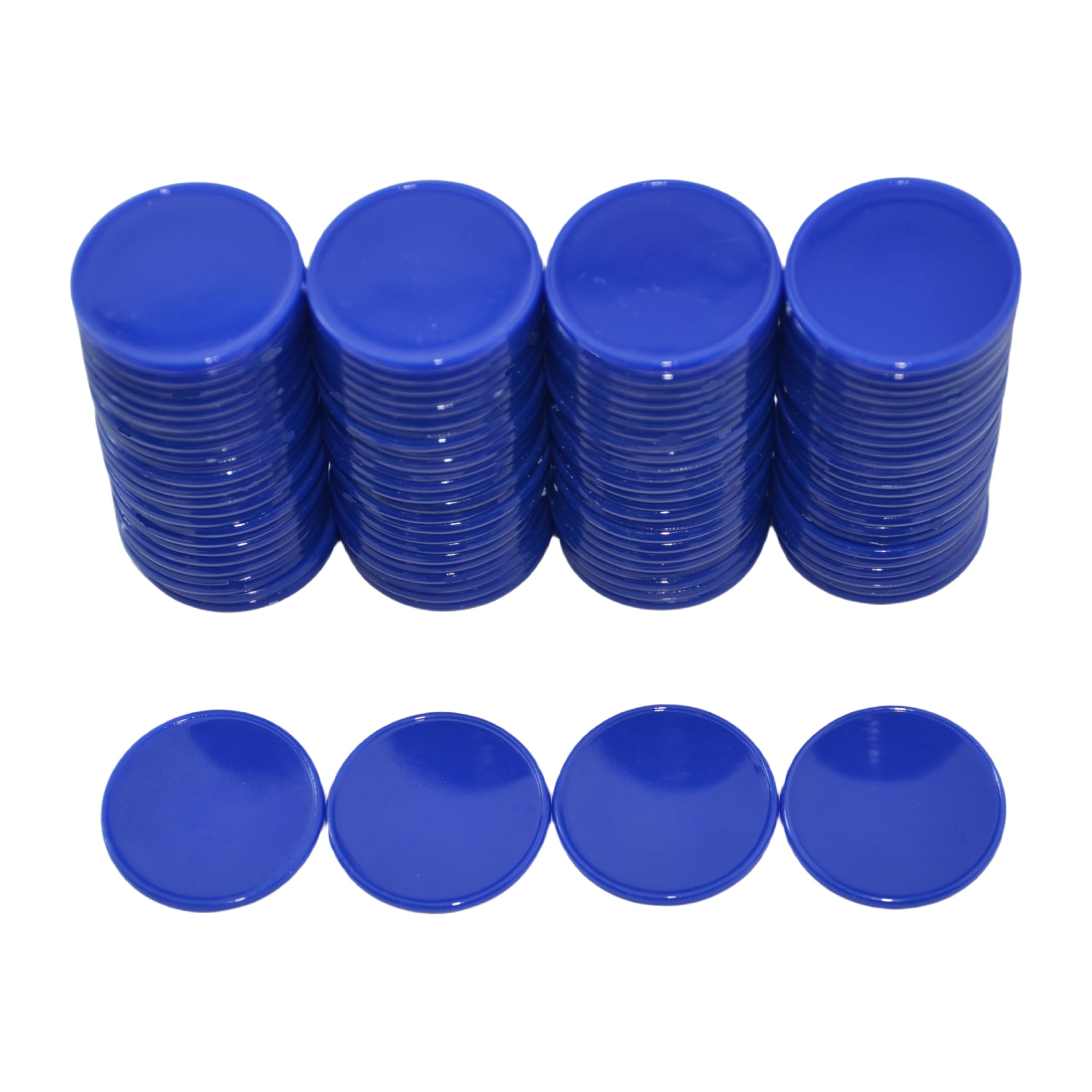 Smartdealspro 25mm Opaque Plastic Learning Counters Mini Poker Chips Games Tokens with Storage Box (Blue)