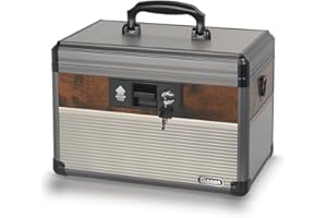 Glosen Medicine Lock Box,locking medicine box, Security Lock Boxes【Medium Black】 12 x 7.68 x 7.87 Inch,lock box, First Aid Key Safe Box,Lock Box for Medication