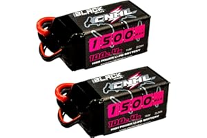 CNHL 1500mAh 4S Lipo Battery 14.8V 100C with XT60 Plug for FPV Drone Racing RC Quadcopter Helicopter Airplane Boat Car(2 Packs)