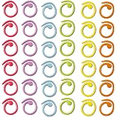 Hilsayum 30PCS Metal Stitch Markers Helical-Shaped Crochet Markers Ring Multicolor Crochet Locking Markers for Knitting and Crocheting (Multicolor)
