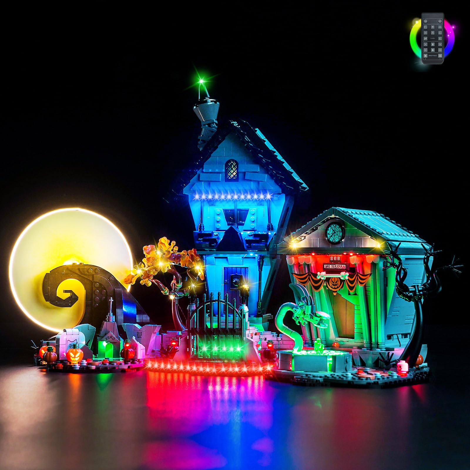 LocoLee Led Light Set Compatible with Lego Disney Tim Burton's The Nightmare Before Christmas Upgraded RC Version Led Decoration Lighting Kit 21351 Building Blocks Model — image 1