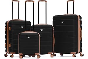 Flight Knight Luggage Sets TSA Lock Silent Double Spinner Wheels Durable Hardside Lightweight Suitcase With 24x16x10 Carry-On Case Maximum Carry On Bag Size For Virgin & South West Approved Airlines