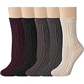 Loritta Wool Socks for Women, Winter Warm Stocking Stuffers Gifts for Women Cabin Crew Hiking Boot Socks