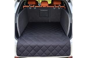 REEVAA SUV Cargo Liner for Dogs, Full Coverage Non-Slip Cargo Cover with Cushioned Sides to Protect Your Dog, Waterproof & Durable, Machine Washable Trunk Protector Mat (M, Black)