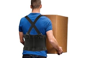 PAZAPO Back Brace Men and Women - Lower Lumbar Support for Heavy Lifting - Lower Back Support Belt with Removable Suspenders - Adjustable Back Belt for Workout, Back Pain Relief, (3XL/4XL(45-53Inches)