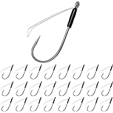 Reaction Tackle Neko Hooks - Weedless Finesse Fishing Hooks for Bass - High Carbon Steel Wacky and Neko Rig Hooks for Soft Plastic Worms (25-Pack)
