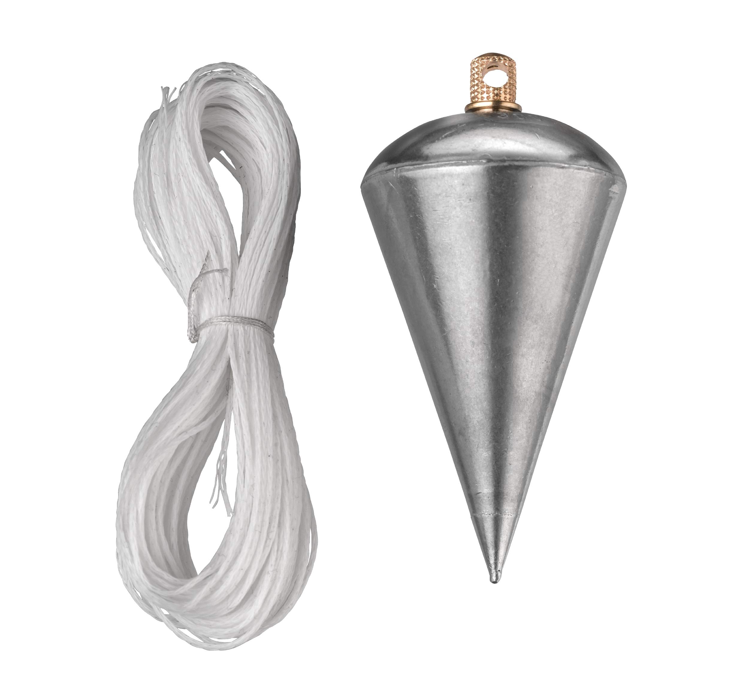 kwb 300g Plumb Bob with 20m String - Solid Steel, Brass-Head Screw, for Vertical Alignment