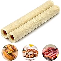 Sausage Casings, 2 Roll 14m/45.9ft Edible Collagen Casing for Sausage Making, Hot Dog, Breakfast Sausage, Smoked Ham, Handmad