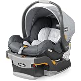 Chicco KeyFit 30 ClearTex Rear-Facing Infant Car Seat with Base | Lightweight, Click-In Stroller Attachment, Newborn Head &amp; Body Support, 1-Hand Handle, UPF 50+ Canopy, 4-30lbs., Slate