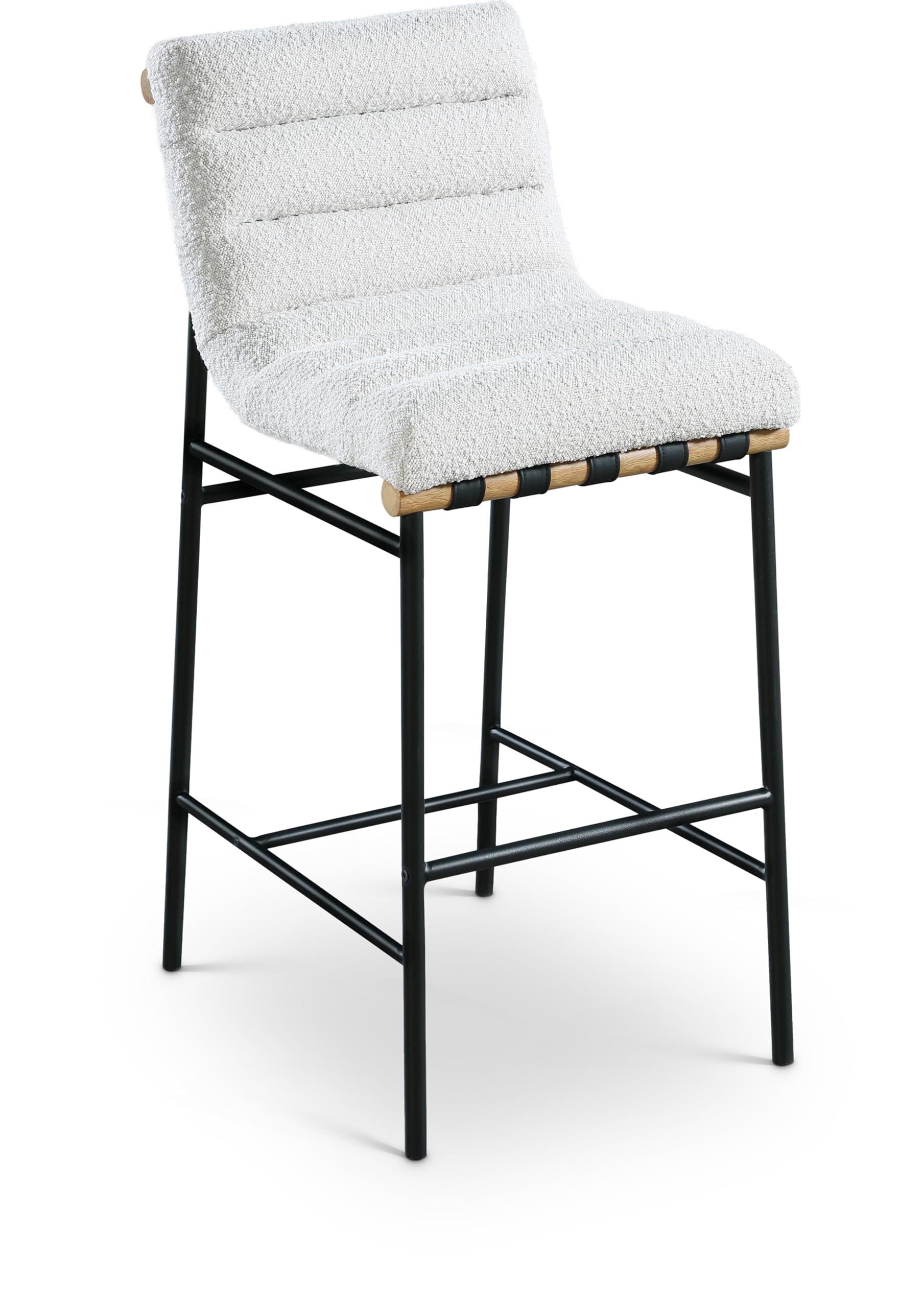 Photo 1 of *USED*
Meridian Furniture 846Cream-C Burke Collection Modern | Contemporary Bar Stool with Rich Cream Boucle Fabric, Matte Black Metal Frame, White Oak Veneer Metal Dowel, 18" W x 24" D x 40.5" H, Cream