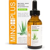 Mino Plus Natural Hair Growth Serum - 60ml / 2fl oz &ndash; For Longer, Stronger Thicker, Fuller Hair - Formulated to Prevent Hair Loss, Hair Fall, with Aloe Vera