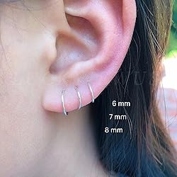 7mm Small Sterling Silver Cartilage Nose Hoop