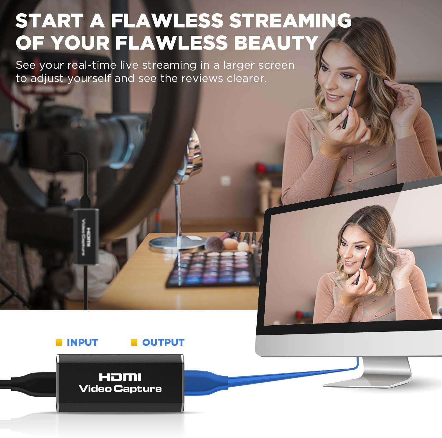 Audio Video Capture Cards - HDMI to USB 2.0 Record Card Output High Definition 1080P/30Hz, Record via DLSR, Action Cam and PC for Gaming Streaming Live Broadcasting Teaching: Home Audio & Theater