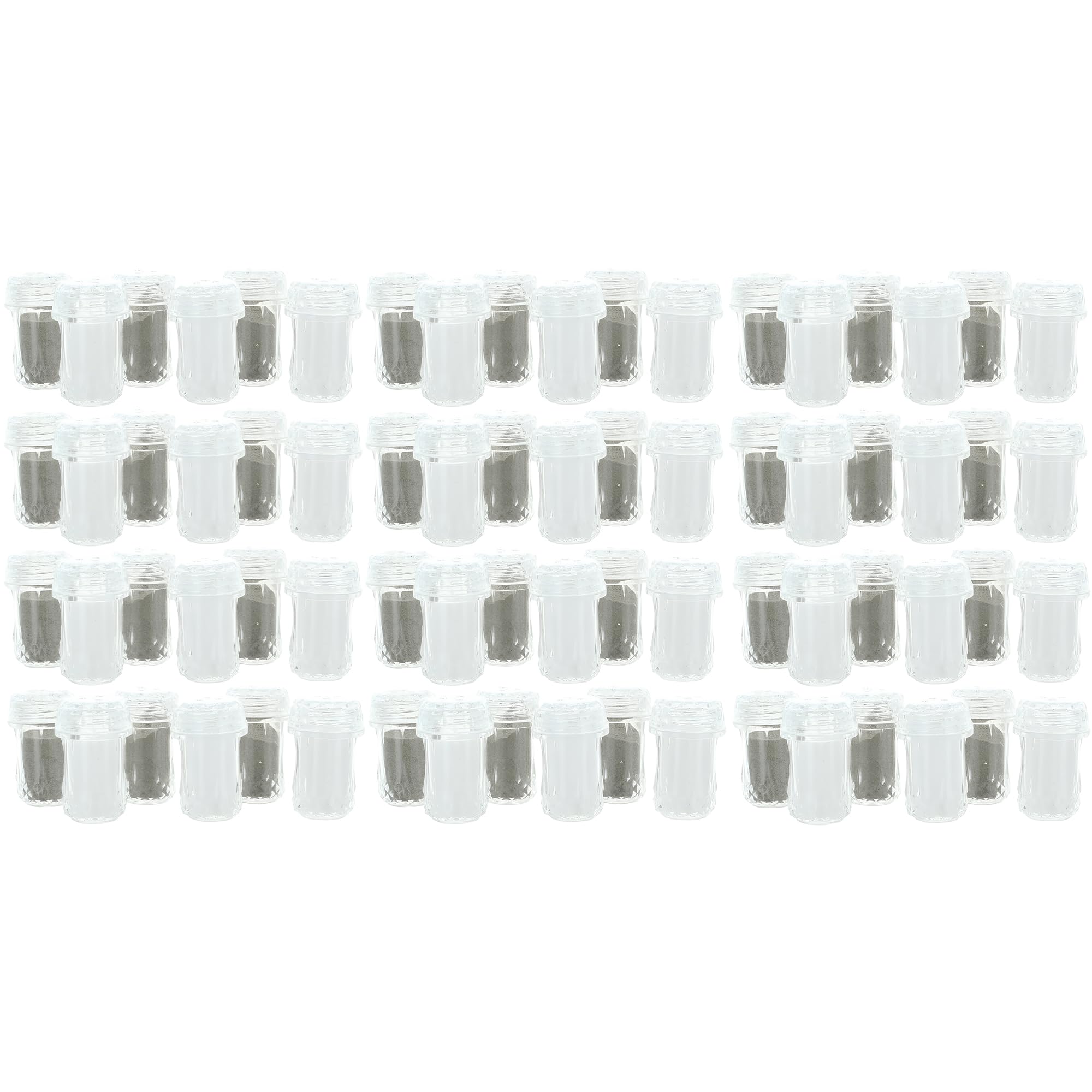 72 Piece Black Duck Brand Mini Salt and Pepper Shakers – 1.75" x 1" – Crystal-Look Plastic for Parties, Events & Travel