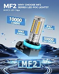 Marsauto H8 H11 Yellow Fog Light Bulb, 10000LM H9