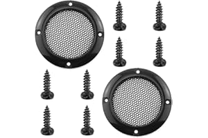 DGZZI 2inch Speaker Cover 2PCS Black Metal Mesh Grille Woofer Decorative Circle Protections Tweeter Speaker Grill Guard Protector Car Speaker Covers with Screws 2Inch