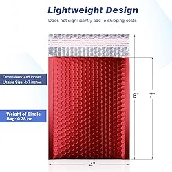 Metallic Matte Red Bubble Mailers Mailing Padded