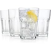 HISTORY COMPANY French Bistro Tempered Water Glass – All-Purpose Drinking Tumbler, 4-Piece Set (Gift Box Collection)