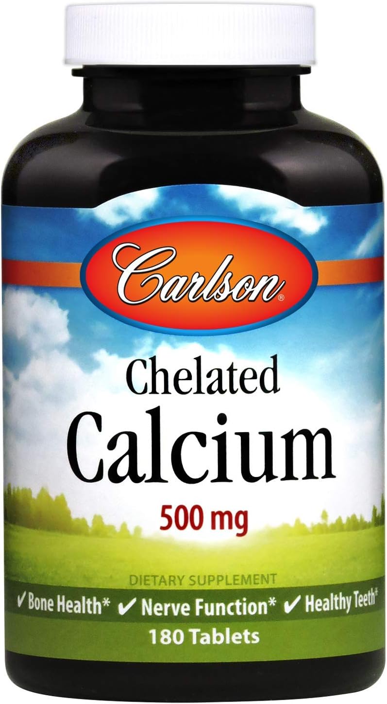 Carlson labs chelated calcium, 250mg, 60 tablets (088395054600)