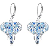 S925 Sterling Silver Animal Dangle Earrings Elephant/Raven/Bee/Dragonfly/Lizard/Frog/Capybara/Squirrel/Bird/Greyhound/Moth/Snake Gifts For Women Female