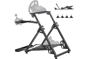 VEVOR Racing Wheel Stand, Adjustable & Foldable Simulator Stand for Logitech G923 G920 G29 G27, Thrustmaster T300RS TX F458 T500RS T3PA-PRO(F1/GT) Gaming Cockpit,Pedals Simulator NOT Included