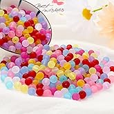 ToBeIT 700pcs Color Beads Frosted Acrylic Color Beads Matte Beads Loose Round Bead for Jewelry Making (8mm)