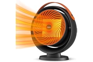 Senmeo Small Electric Heater, 1000W Energy Efficient Space Heater for Indoor Use, 2 Mode PTC Fast Heating Ceramic Heater, Overheating & 45°Tip-Over Protection, Adjustable Up and Down 30°